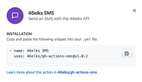 46elks SMS integration into github
