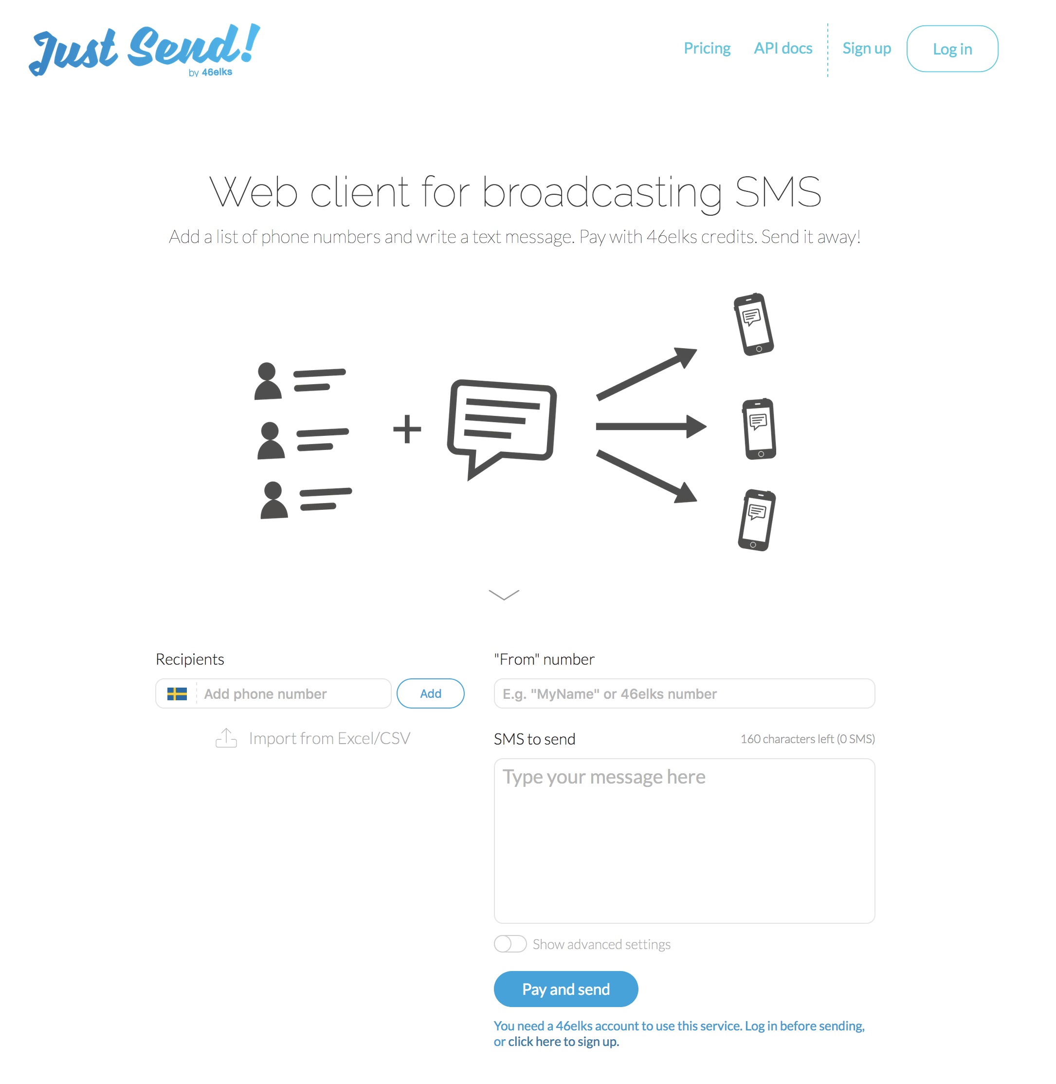 just send - send sms online from your browser